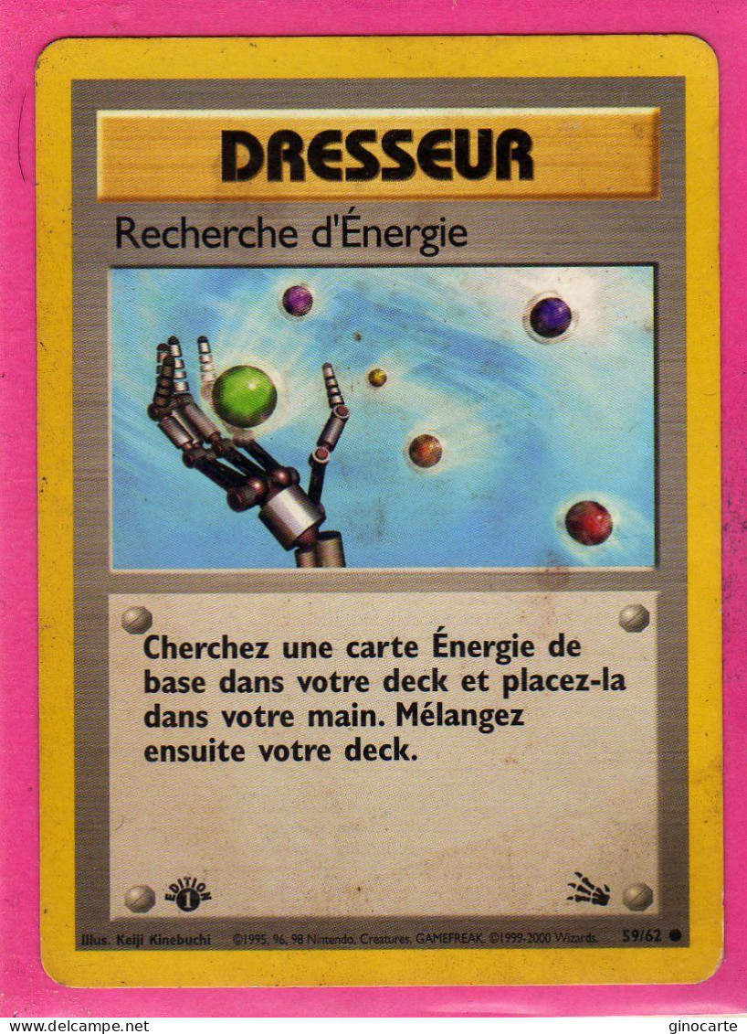 Carte Pokemon Francaise 1995 Wizards Fossile 59.62 Recherche D'energie Occasion 1 Edition - Wizards