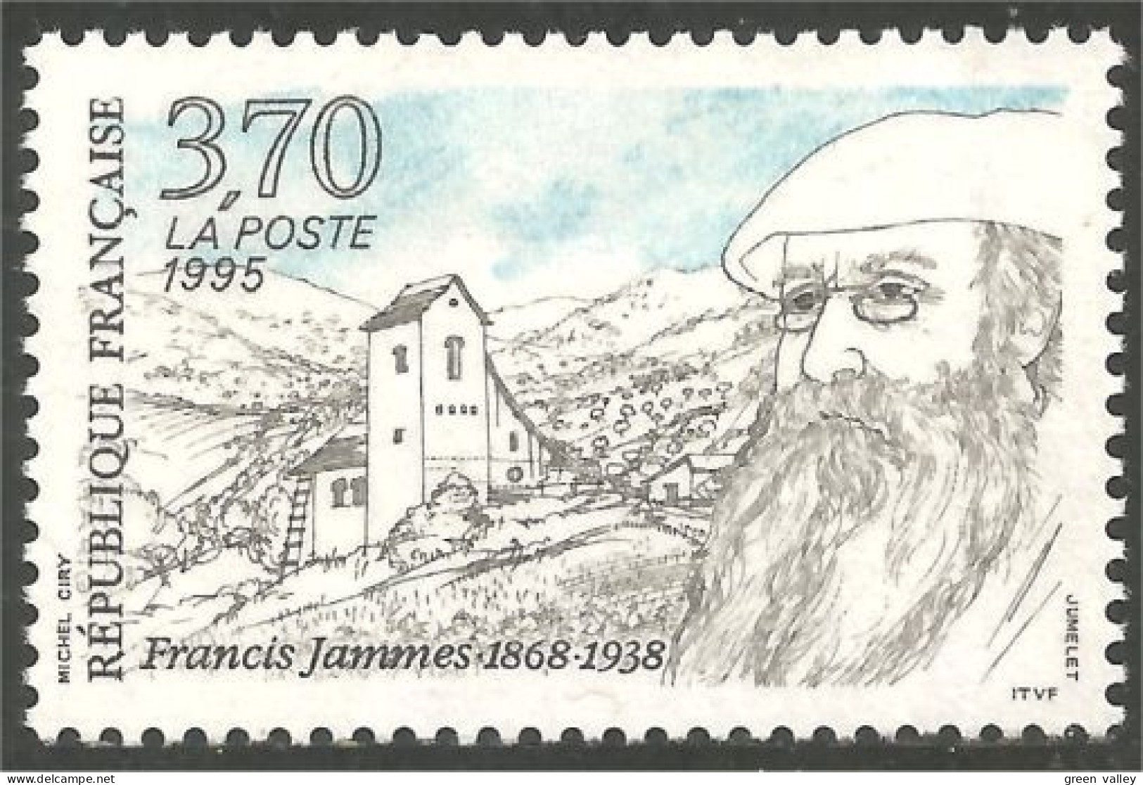 359 France Yv 2983 Francis Jammes Ecrivain Writer MNH ** Neuf SC (2983-1b) - Writers