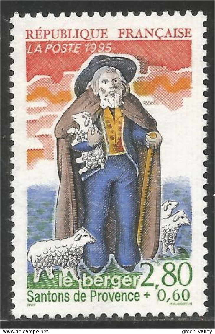 359 France Yv 2976 Santon Berger Shepherd Schaf Sheep Mouton MNH ** Neuf SC (2976-1) - Alimentación