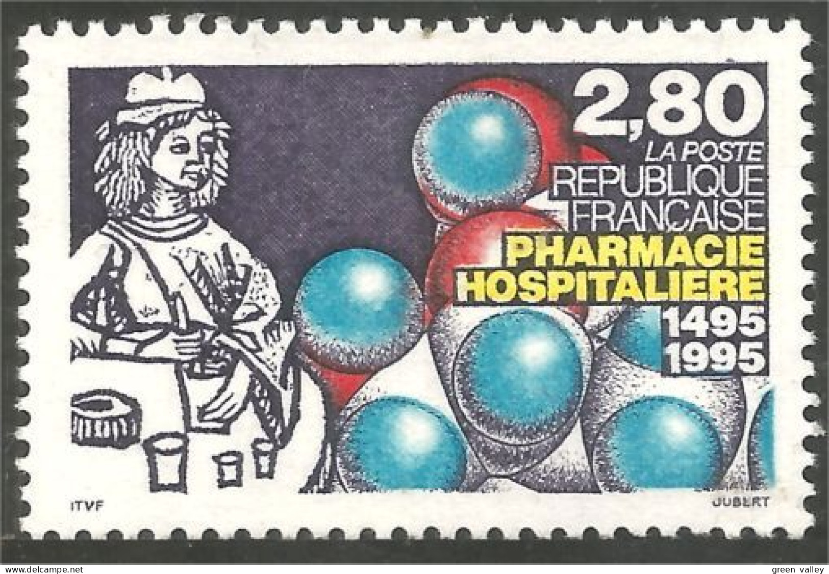 359 France Yv 2968 Pharmacie Hopital Pharmacy Apotheke MNH ** Neuf SC (2968-1b) - Pharmazie