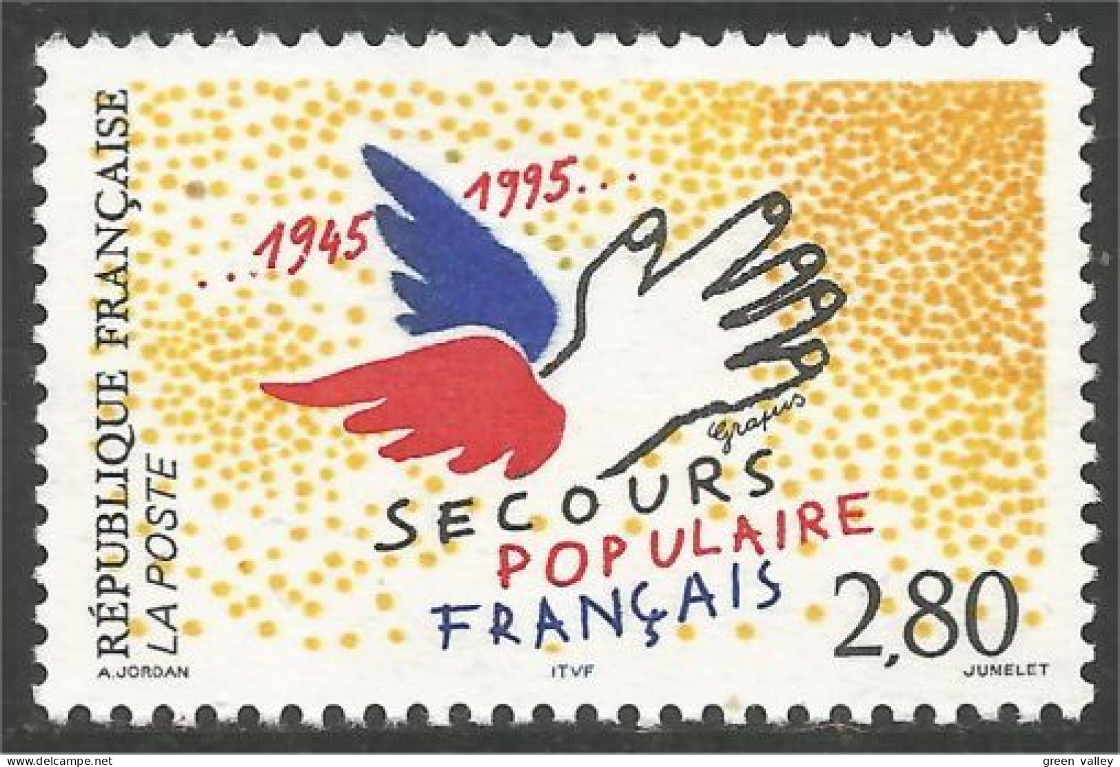 359 France Yv 2947 Secours Populaire Relief Hilfe MNH ** Neuf SC (2947-1b) - EHBO