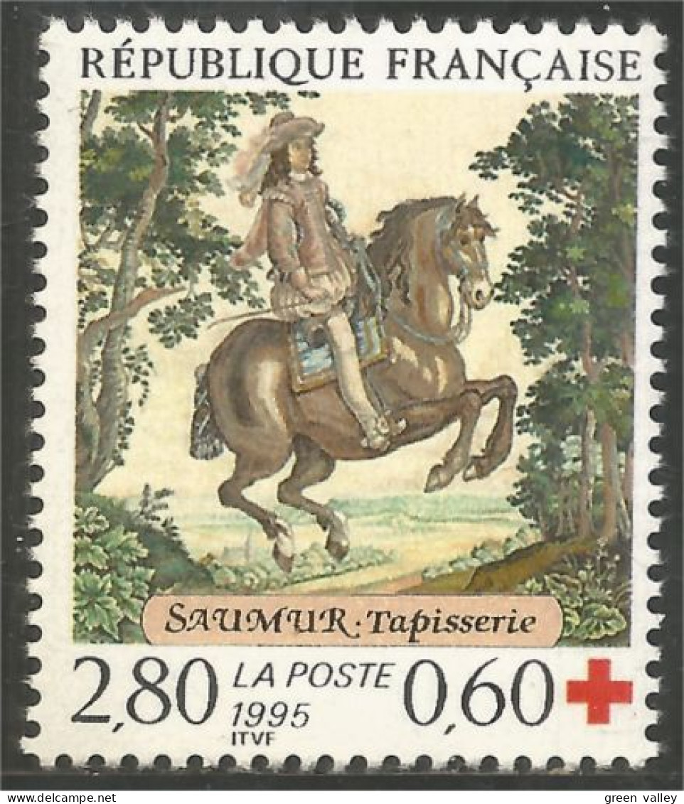 359 France Yv 2946 Croix Rouge Tapisserie Tapestry Cheval Horse MNH ** Neuf SC (2946-1a) - Cavalli