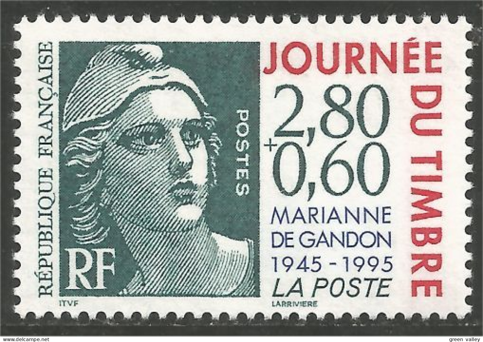 359 France Yv 2933 Journée Timbre Marianne Gandon MNH ** Neuf SC (2933-1b) - Stamp's Day