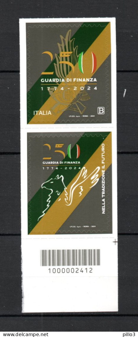 ITALIA :  250° Guardia Di Finanza -  C/B 2412 Inferiore Dx. MNH**-  20.03.2024 - Codici A Barre