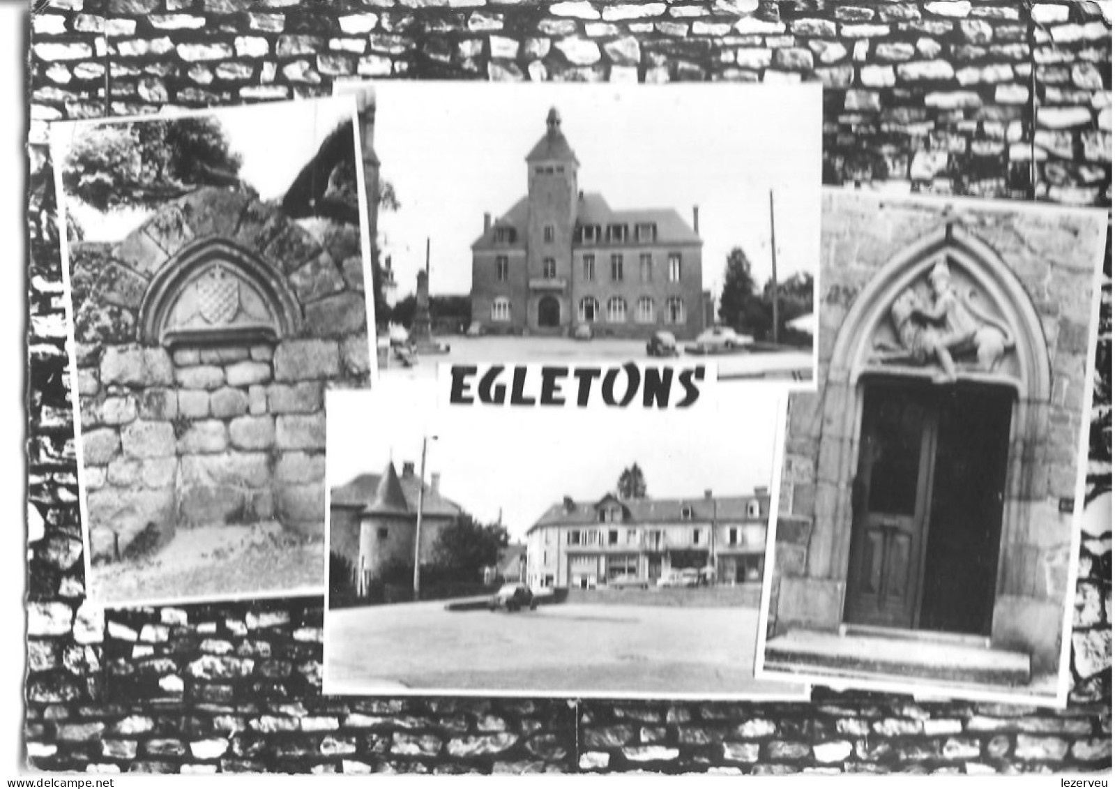 CP 19 Egletons MULTIVUE ARMES DE LA VILLE ENTREE RUINES VENTADOUR FLAMME CACHET OBLITERATION - Egletons