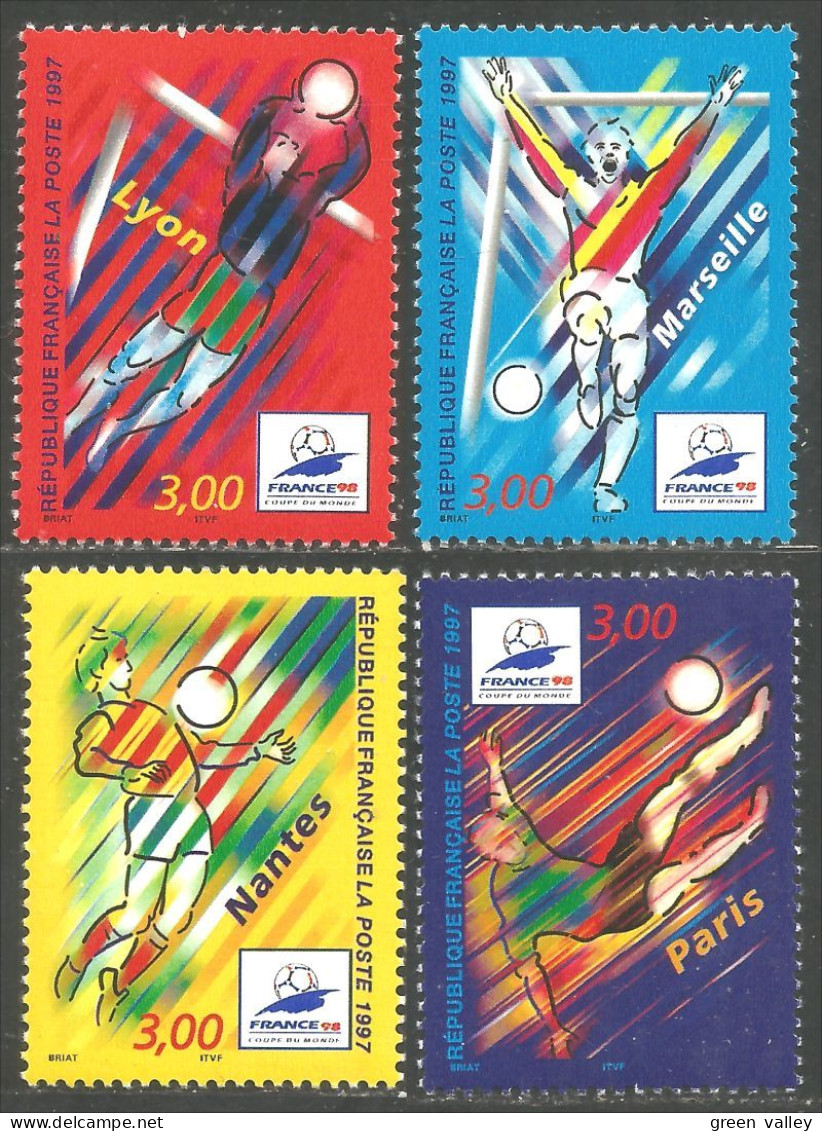 360 France Yv 3074-3077 Coupe Monde Football Soccer MNH ** Neuf SC (3074-3077-1) - Altri & Non Classificati