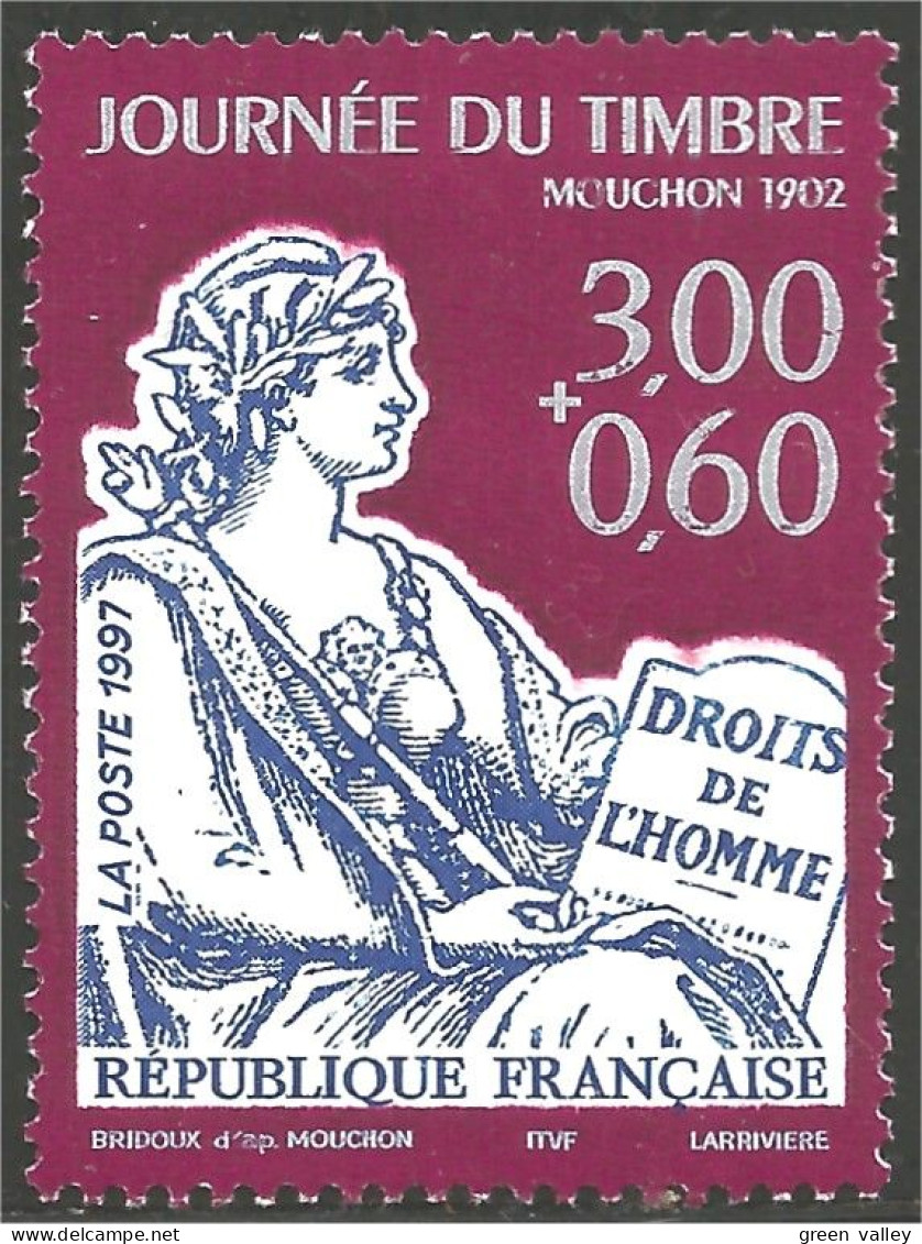 360 France Yv 3051 Journée Timbre Mouchon Surtaxe MNH ** Neuf SC (3051-1b) - Stamp's Day