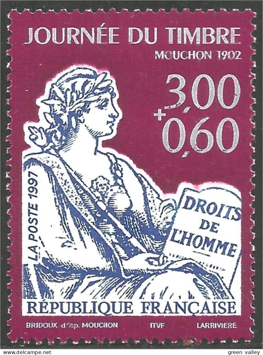 360 France Yv 3051 Journée Timbre Mouchon Surtaxe MNH ** Neuf SC (3051-1b) - Día Del Sello