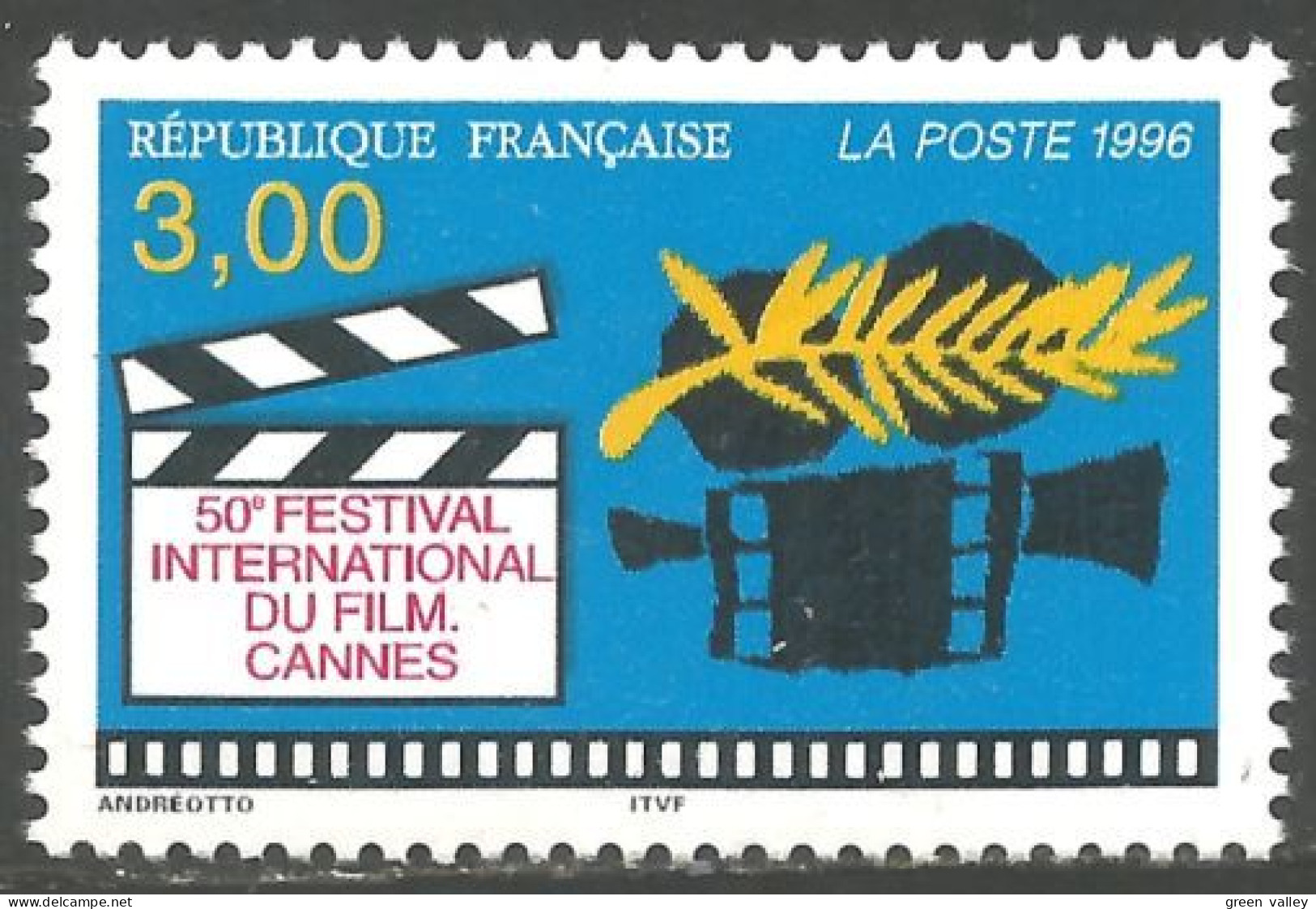 360 France Yv 3040 Festival Film Cannes MNH ** Neuf SC (3040-1b) - Kino