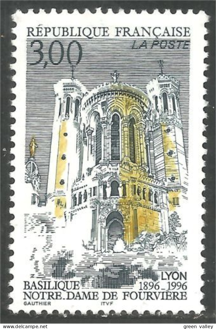 360 France Yv 3022 Basilique Fourvière Lyon MNH ** Neuf SC (3022-1b) - Iglesias Y Catedrales