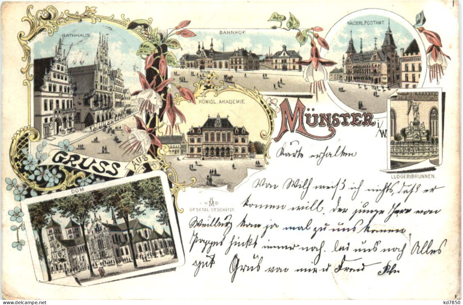 Gruss Aus Münster In Westfalen - Litho - Muenster