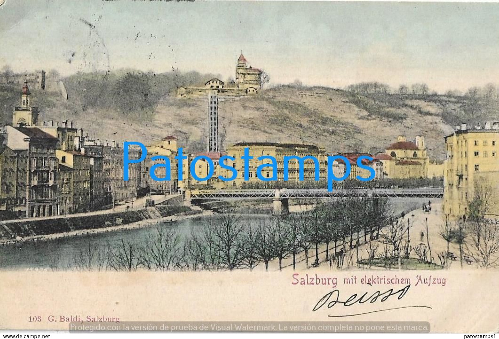 227027 SWEDEN SVERIGE SALZBURG ELECTRIC ELEVATOR CIRCULATED TO URUGUAY POSTAL POSTCARD - Zweden