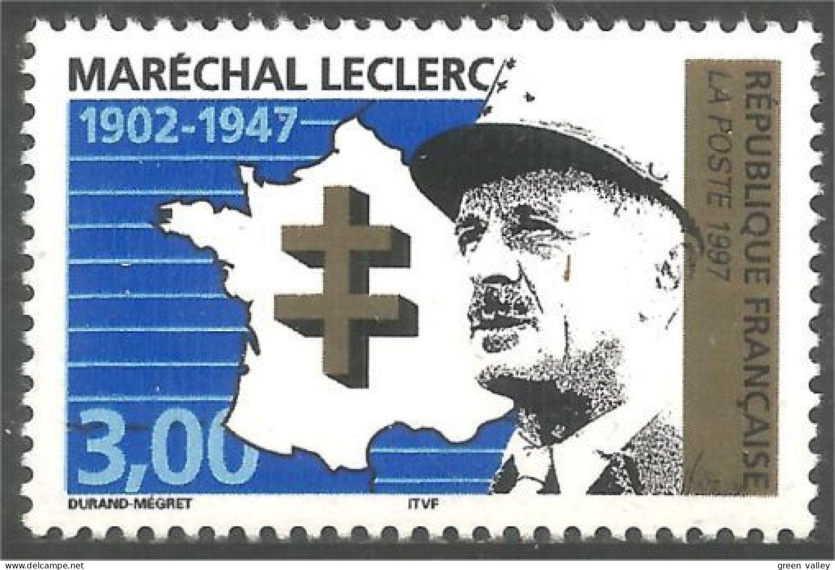 361 France Yv 3126 Maréchal Leclerc Guerre War MNH ** Neuf SC (3126-1b) - Seconda Guerra Mondiale