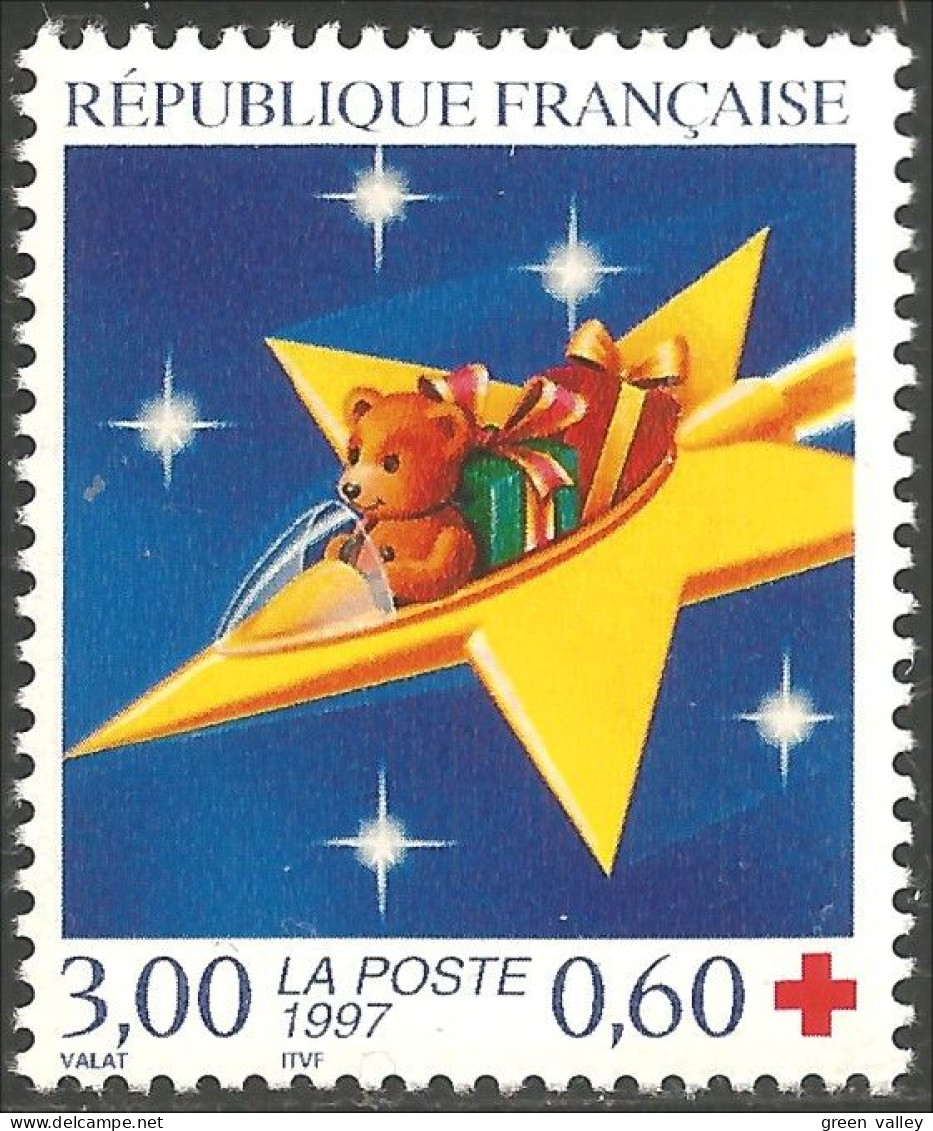 361 France Yv 3122a Croix-Rouge Ours Peluche Teddy Bear Baer Orso Soportar Beer Urso MNH ** Neuf SC (3122a-1) - Bears