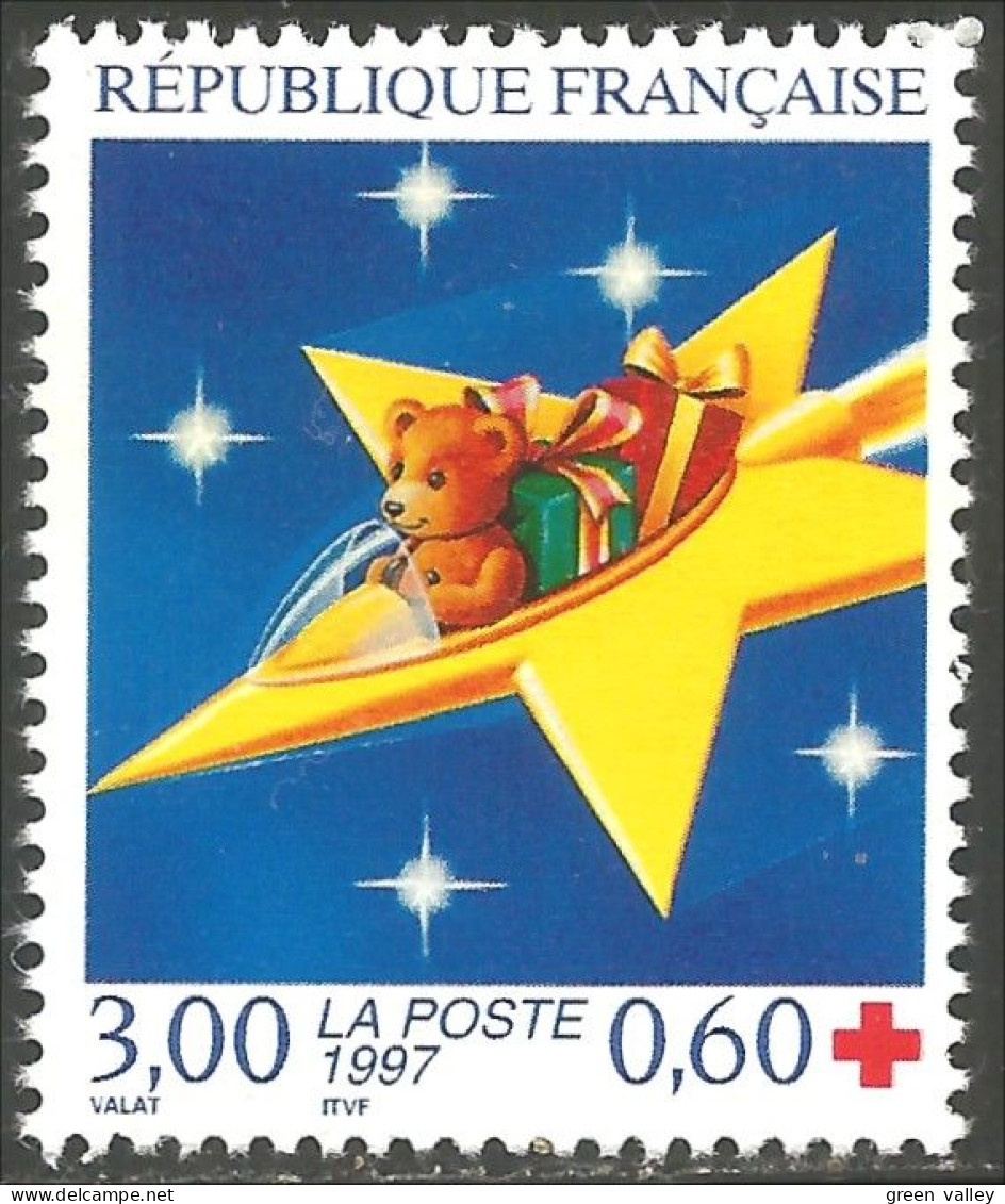361 France Yv 3122 Croix-Rouge Ours Cadeau Peluche Teddy Bear Baer Orso Soportar Beer Urso MNH ** Neuf SC (3122-1b) - Neufs