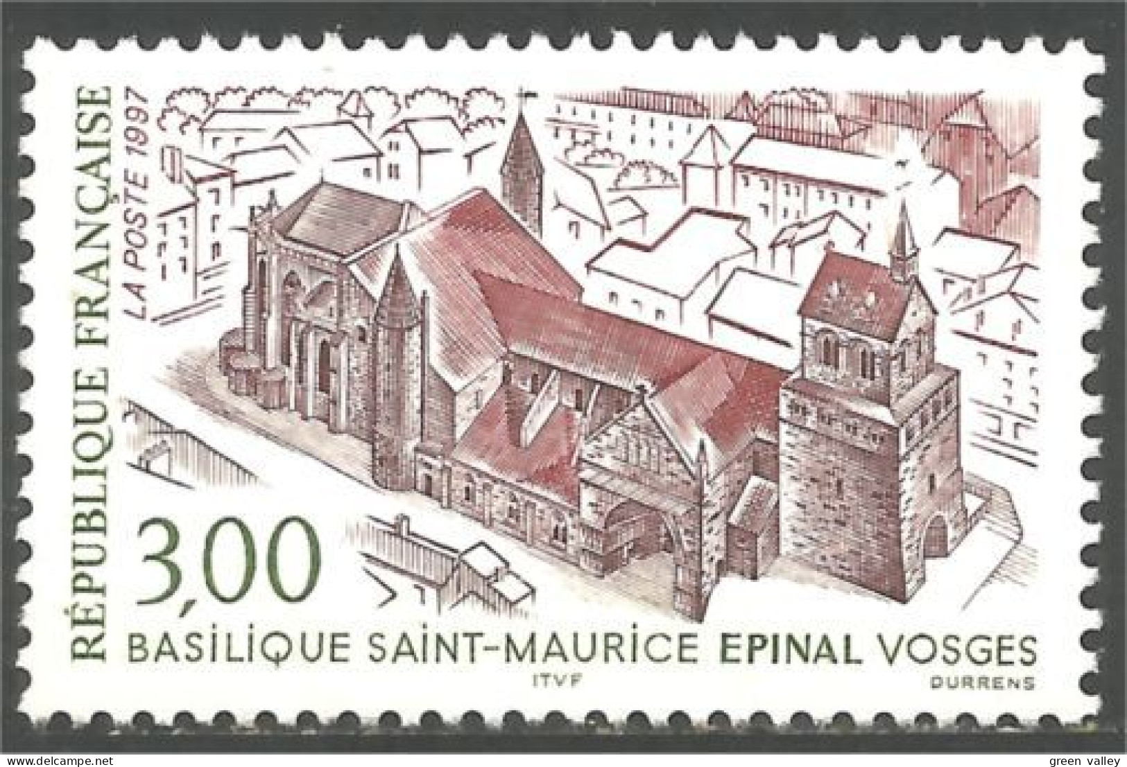 361 France Yv 3108 Basilique Epinal Cathedral MNH ** Neuf SC (3108-1) - Iglesias Y Catedrales