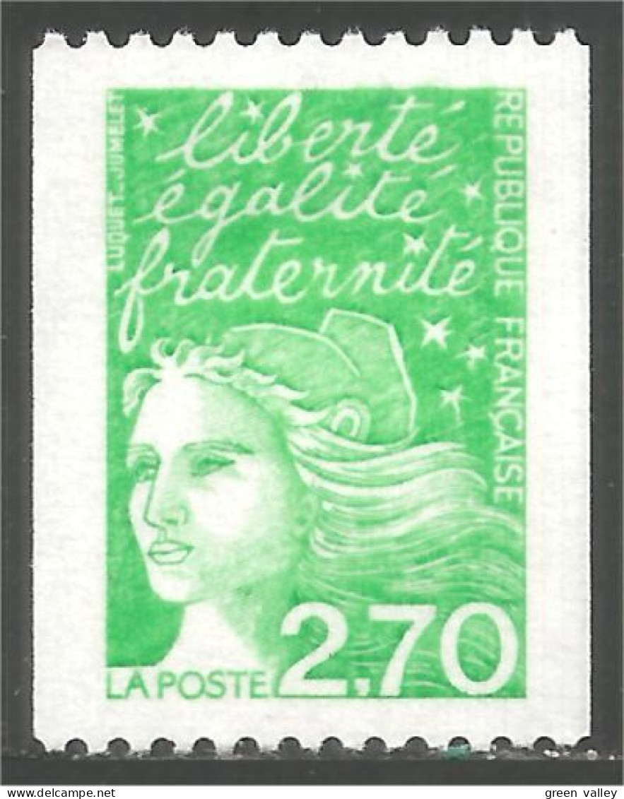 361 France Yv 3100 Marianne 14 Juillet 2f 70 Vert Roulette Coil MNH ** Neuf SC (3100-1) - Neufs