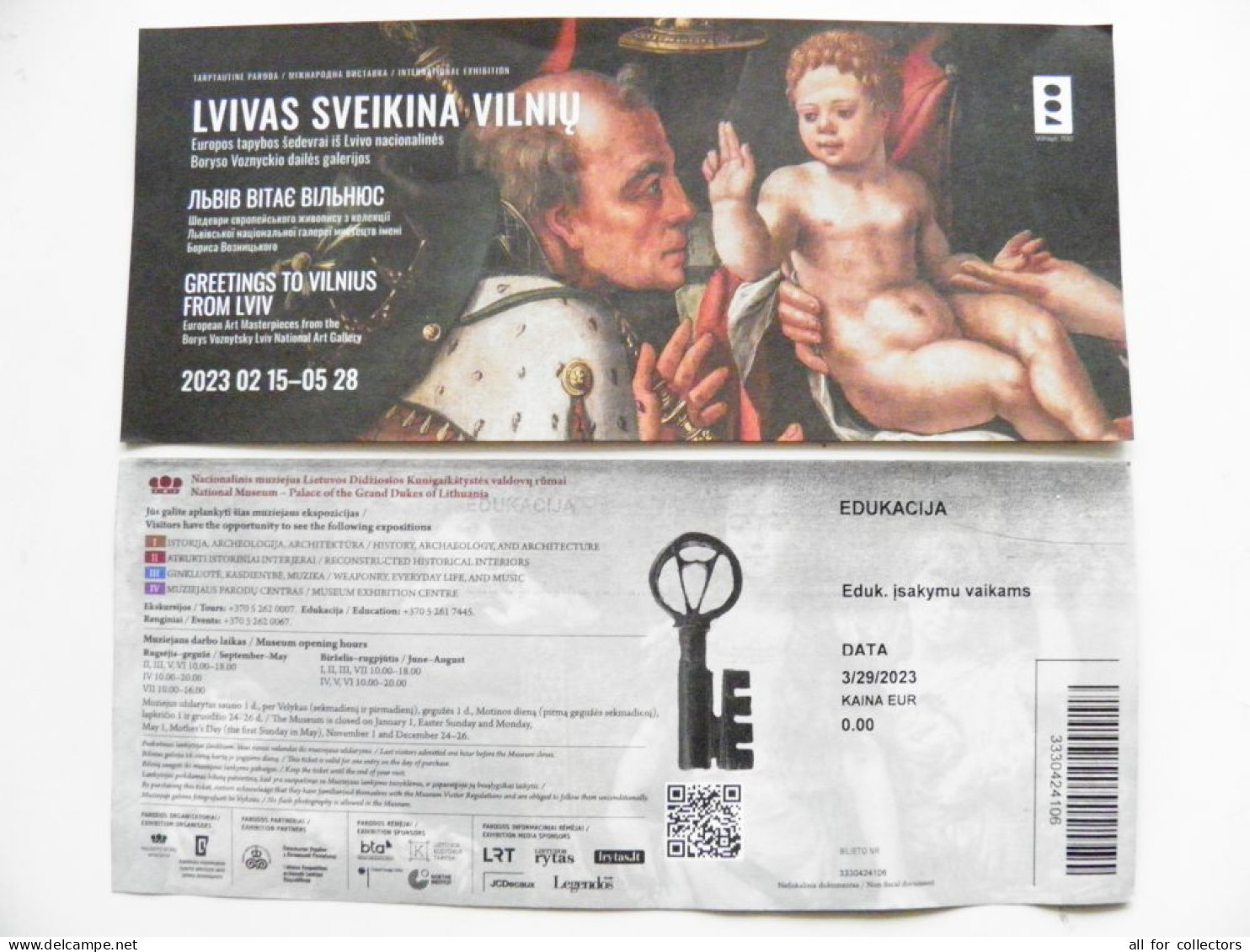 Entry Ticket Lithuania To National Museum -Palace Of The Grand Dukes. Exhibition The Greetings From Lviv City Ukraine - Tickets - Vouchers