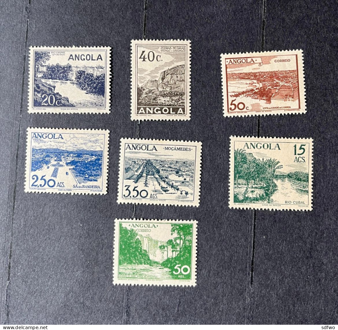 (T2) Angola 1949 Local Views Complete Set - Af. 311 To 317 (MH) - Angola