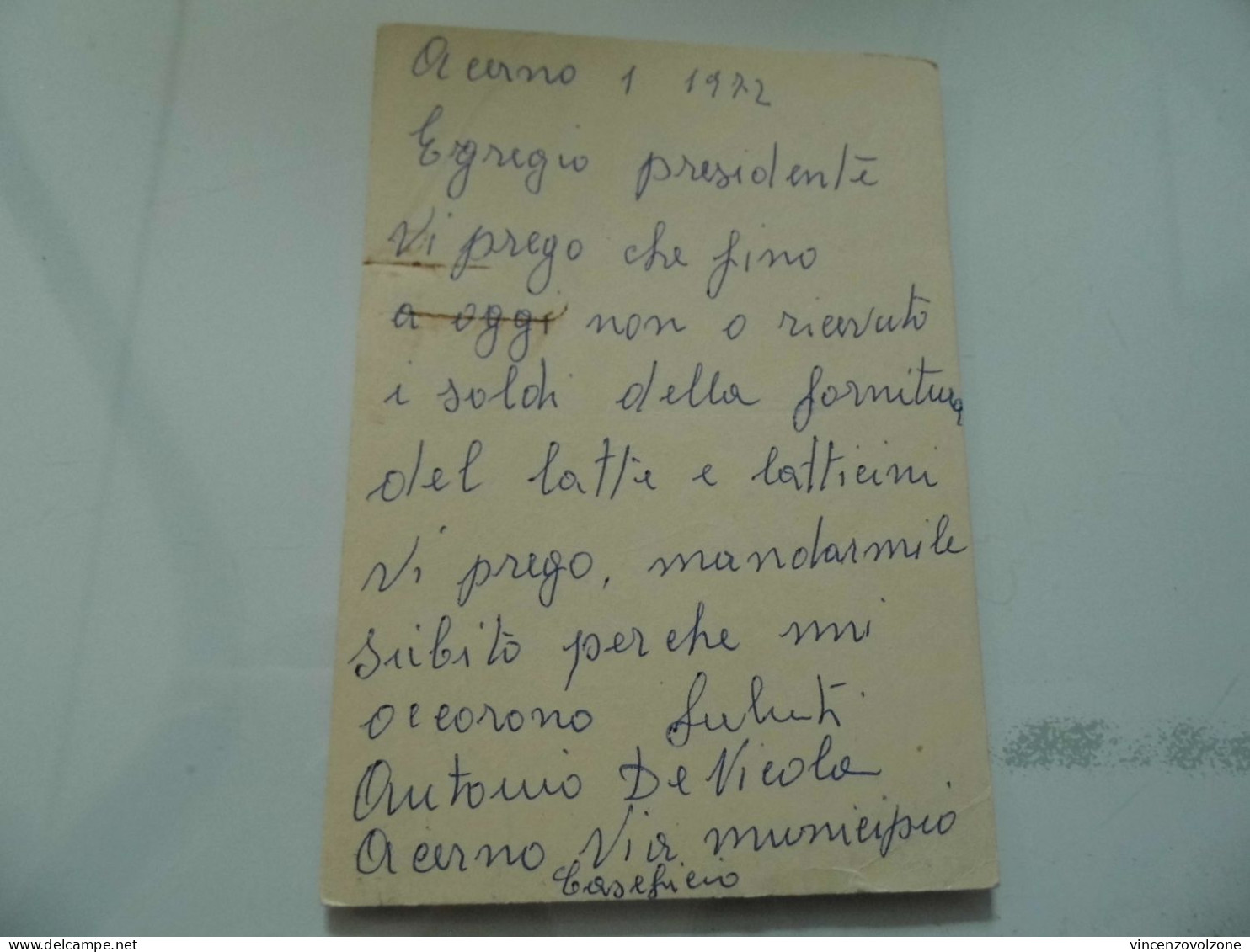 Cartolina Postale Viaggiata Da Acerno ( Salerno ) A Roma "Presidente CENTRO TENNISTICO GIOVANILE" 1972 - 1971-80: Marcophilie