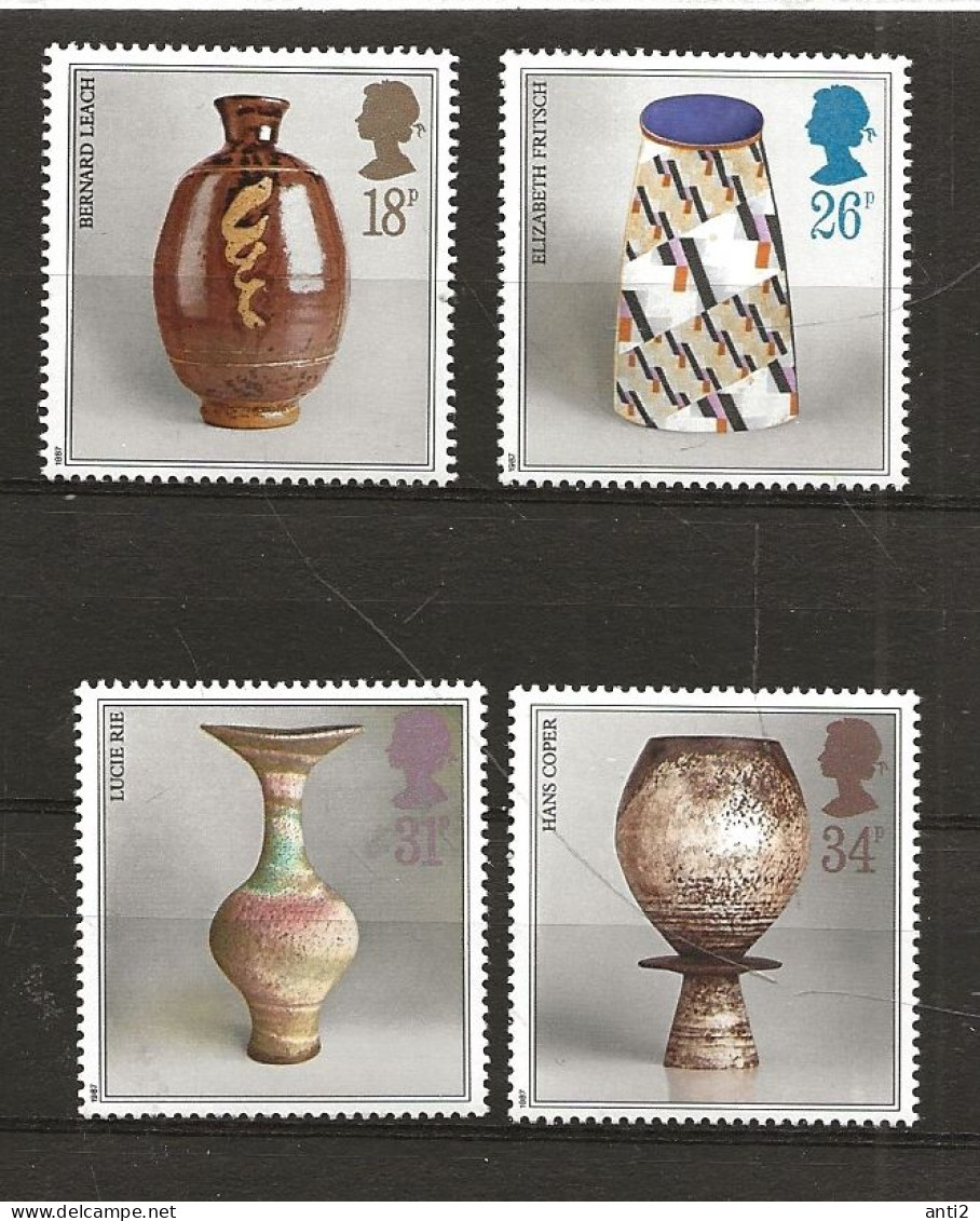 Great Britain  1987 Modern Pottery Art,  Mi 1122-1125, MNH(**) - Ongebruikt