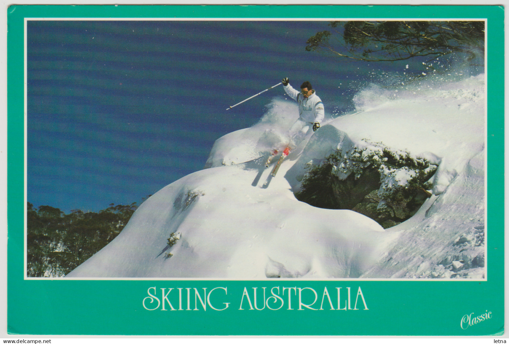 Australia VICTORIA VIC Snow Skiing FALLS CREEK Pmk Nucolorvue Postcard Posted 1998 45c Stamp - Otros & Sin Clasificación