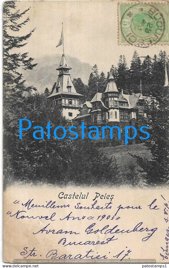 227031 ROMANIA RUMANIA BUCAREST CASTLE PELES CIRCULATED TO URUGUAY POSTAL POSTCARD - Rumänien