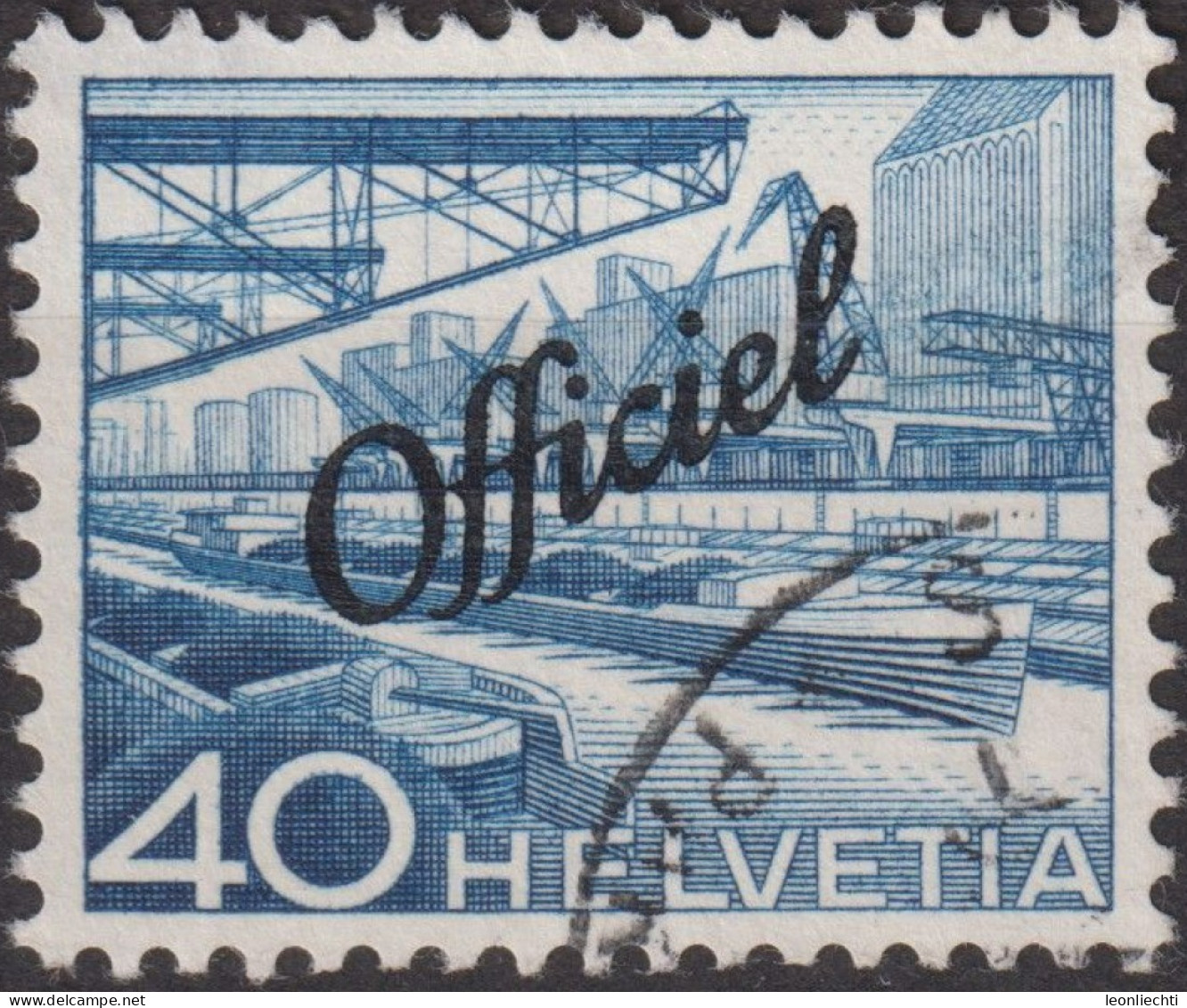 1950 CH / Dienstmarke Officiel ° Mi:CH D71,Yt:CH S292, Zum:CH D72, Rheinhafen - Dienstzegels