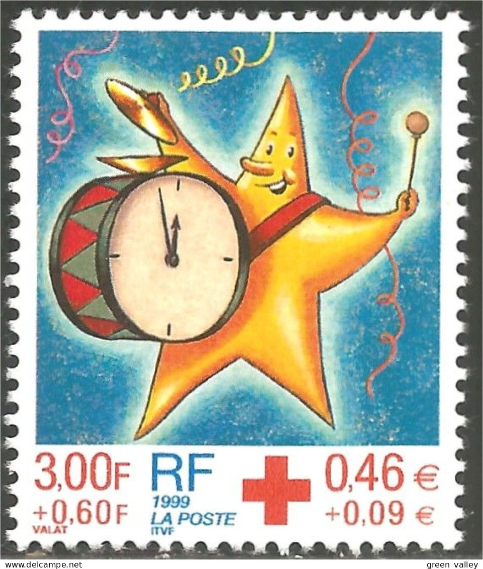 362 France Yv 3288 Croix Rouge Red Cross Horloge Clock MNH ** Neuf SC (3288-1c) - Horlogerie