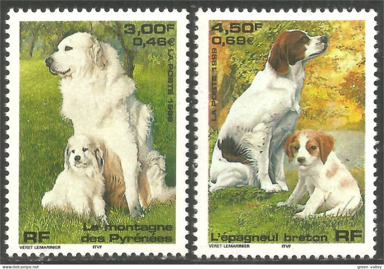 362 France Yv 3285-3286 Nature Chiens Dog Hund Perro Cane MNH ** Neuf SC (3285-3286-1) - Neufs