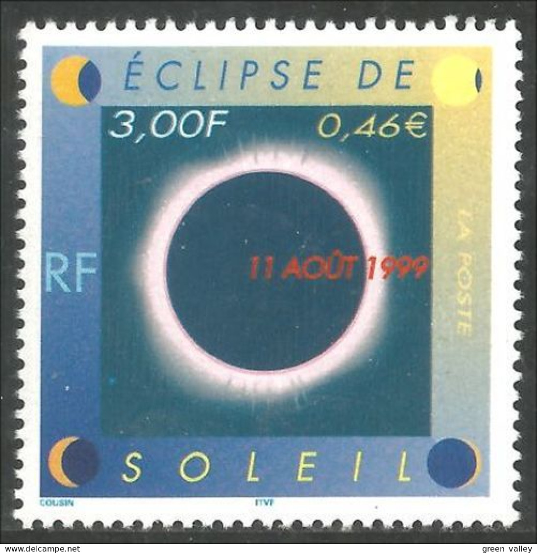 362 France Yv 3261 Sun Eclipse Soleil Sonnenfinsternis Eclissi MNH ** Neuf SC (3261-1b) - Astronomy