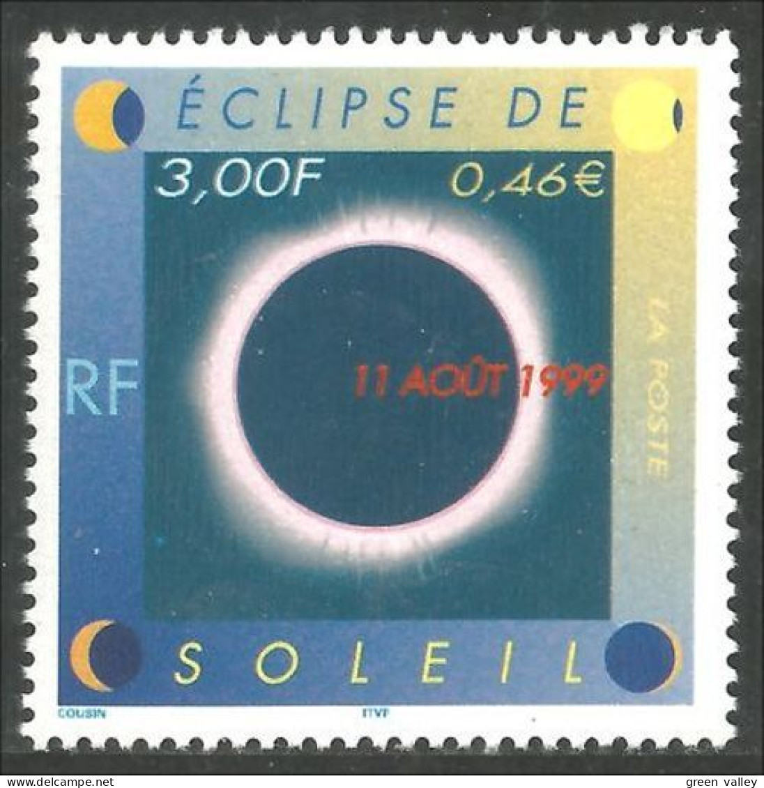 362 France Yv 3261 Sun Eclipse Soleil Sonnenfinsternis Eclissi MNH ** Neuf SC (3261-1a) - Neufs