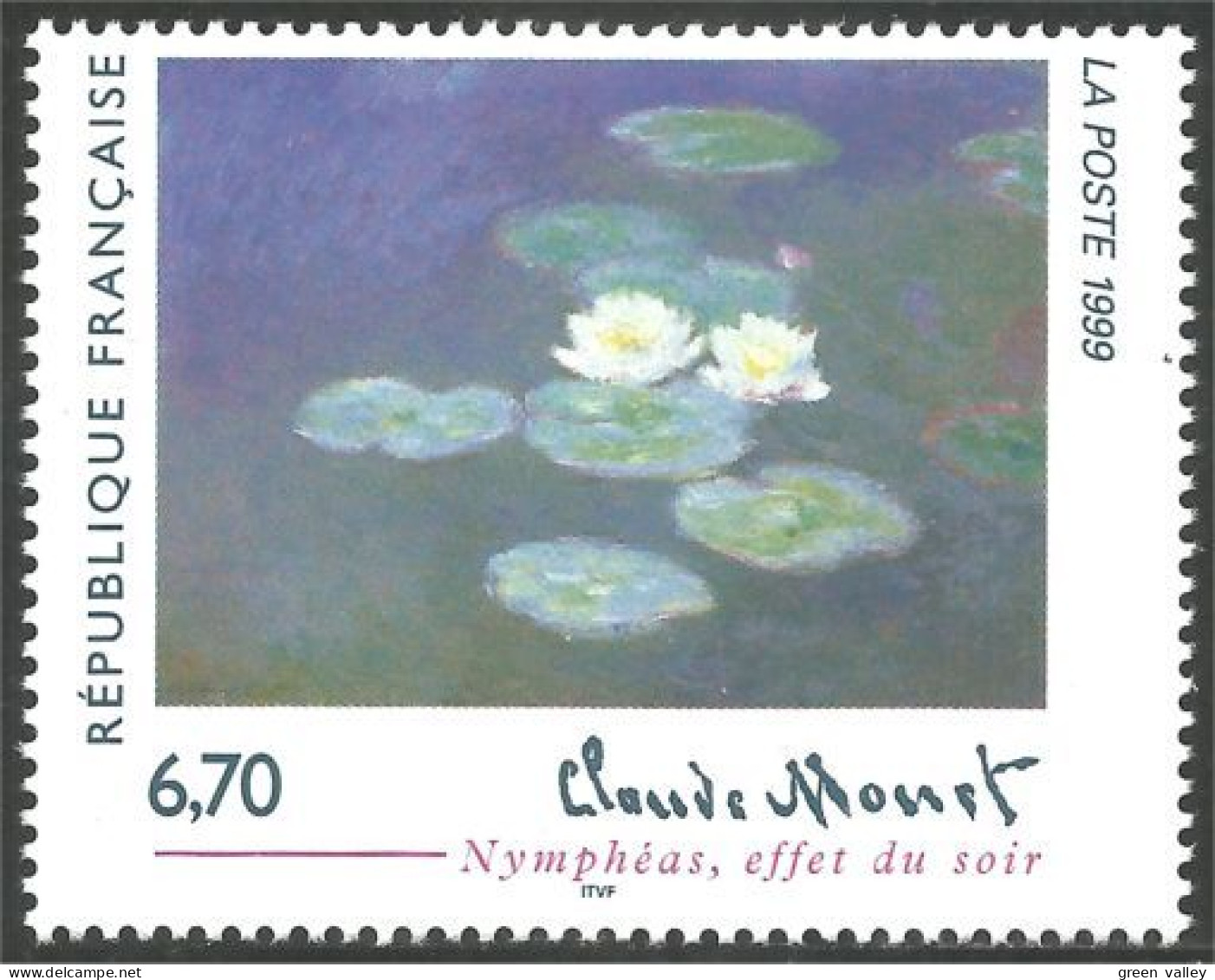 362 France Yv 3247 Tableau Nymphéas Monnet Painting Water Lily MNH ** Neuf SC (3247-1a) - Autres & Non Classés