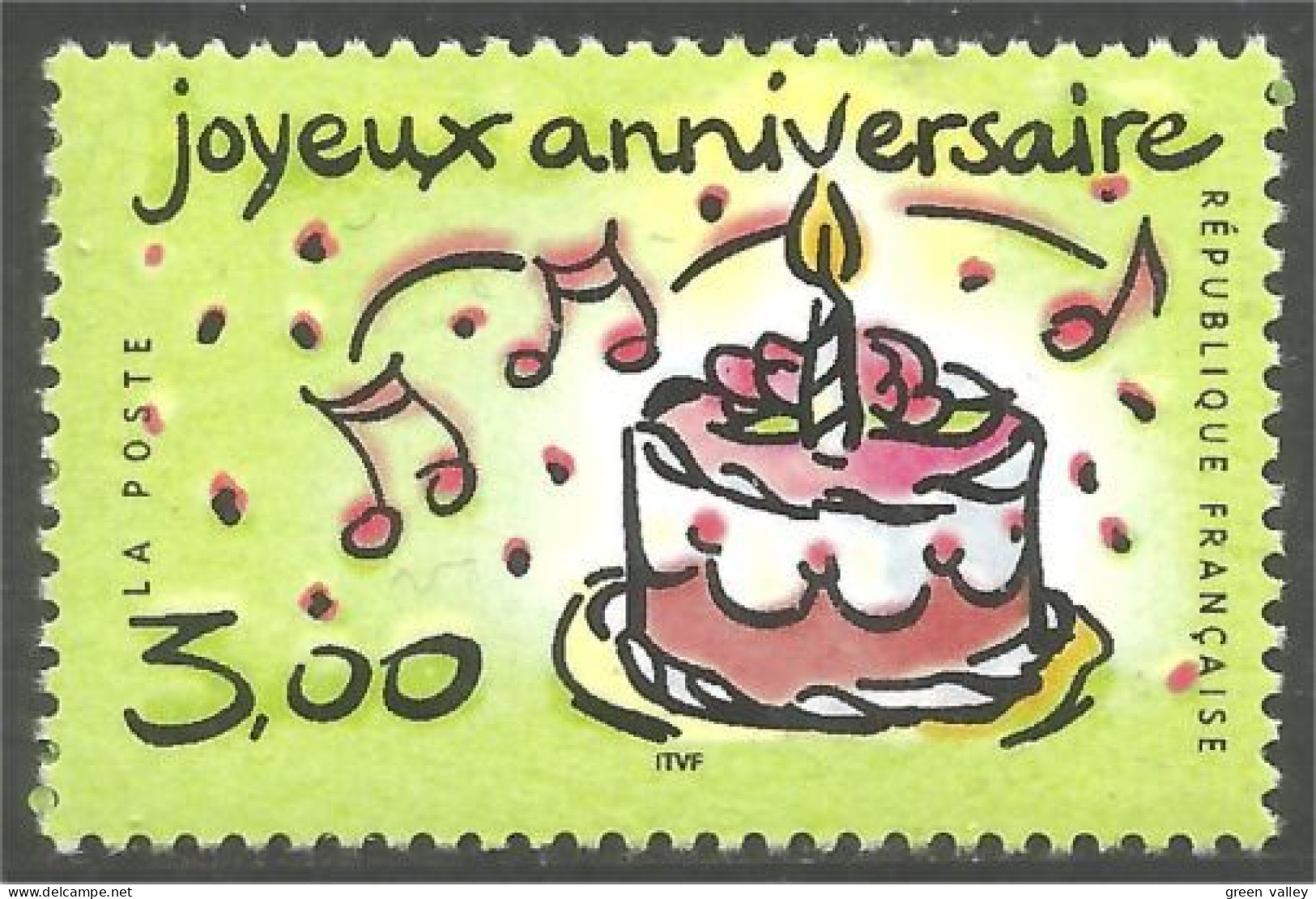 362 France Yv 3242 Joyeux Anniversaire Happy Birthday MNH ** Neuf SC (3242-1b) - Other & Unclassified