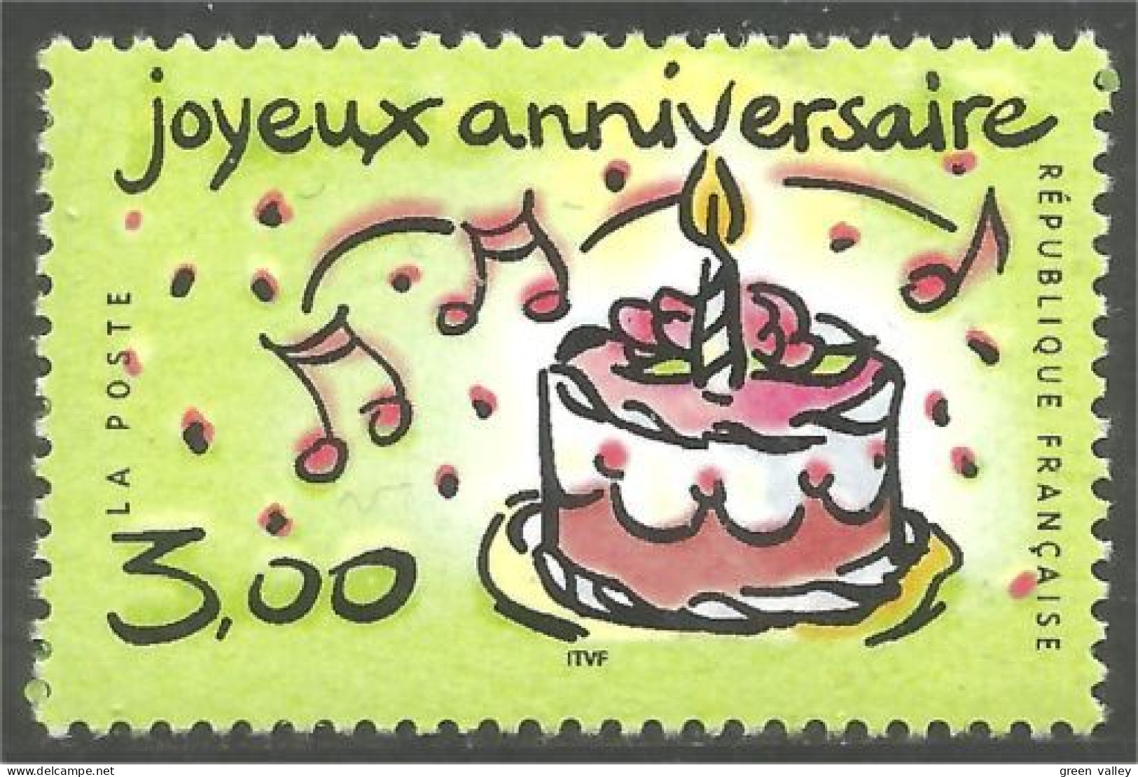362 France Yv 3242 Joyeux Anniversaire Happy Birthday MNH ** Neuf SC (3242-1a) - Unused Stamps