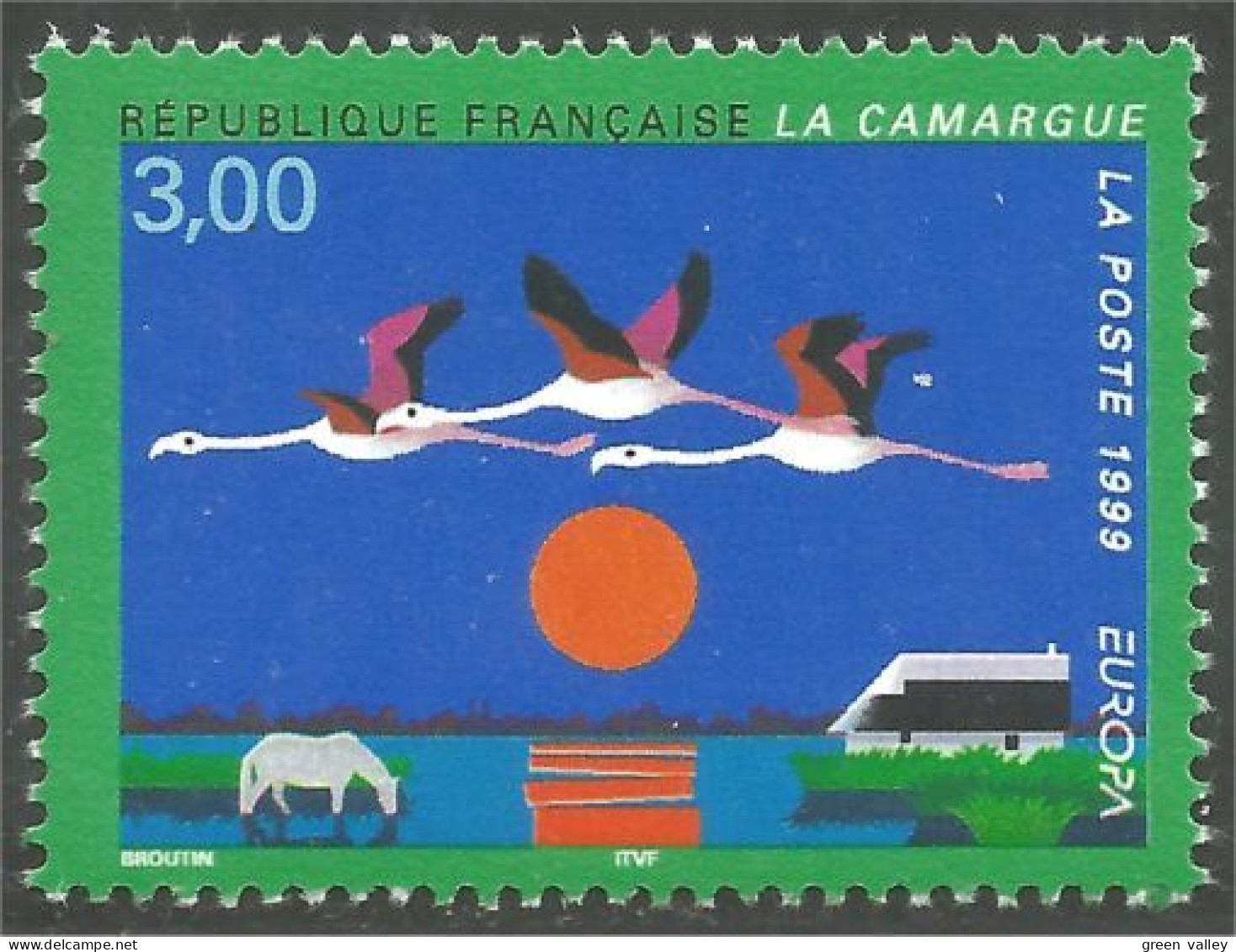 362 France Yv 3240 Camargue Cheval Horse Pferd Paard Cavallo Caballo MNH ** Neuf SC (3240-1b) - Caballos