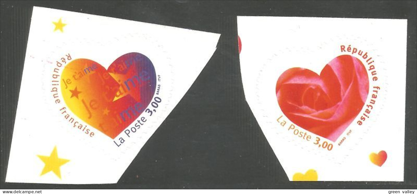 362 France Yv 3220-3221 Saint Valentin Coeur Heart Rose Carnet MNH ** Neuf SC (3220-3221-1) - Unused Stamps