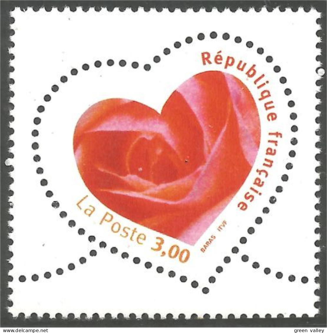 362 France Yv 3219 Saint Valentin Rose MNH ** Neuf SC (3219-1) - Neufs