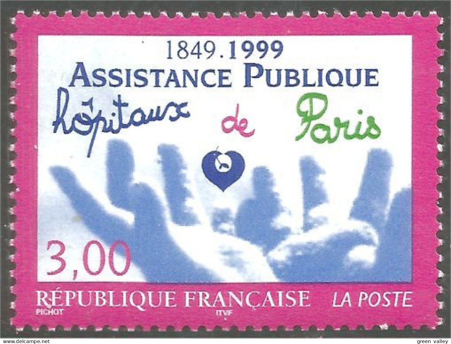 362 France Yv 3216 Assistance Publique Hopital MNH ** Neuf SC (3216-1b) - Minerals