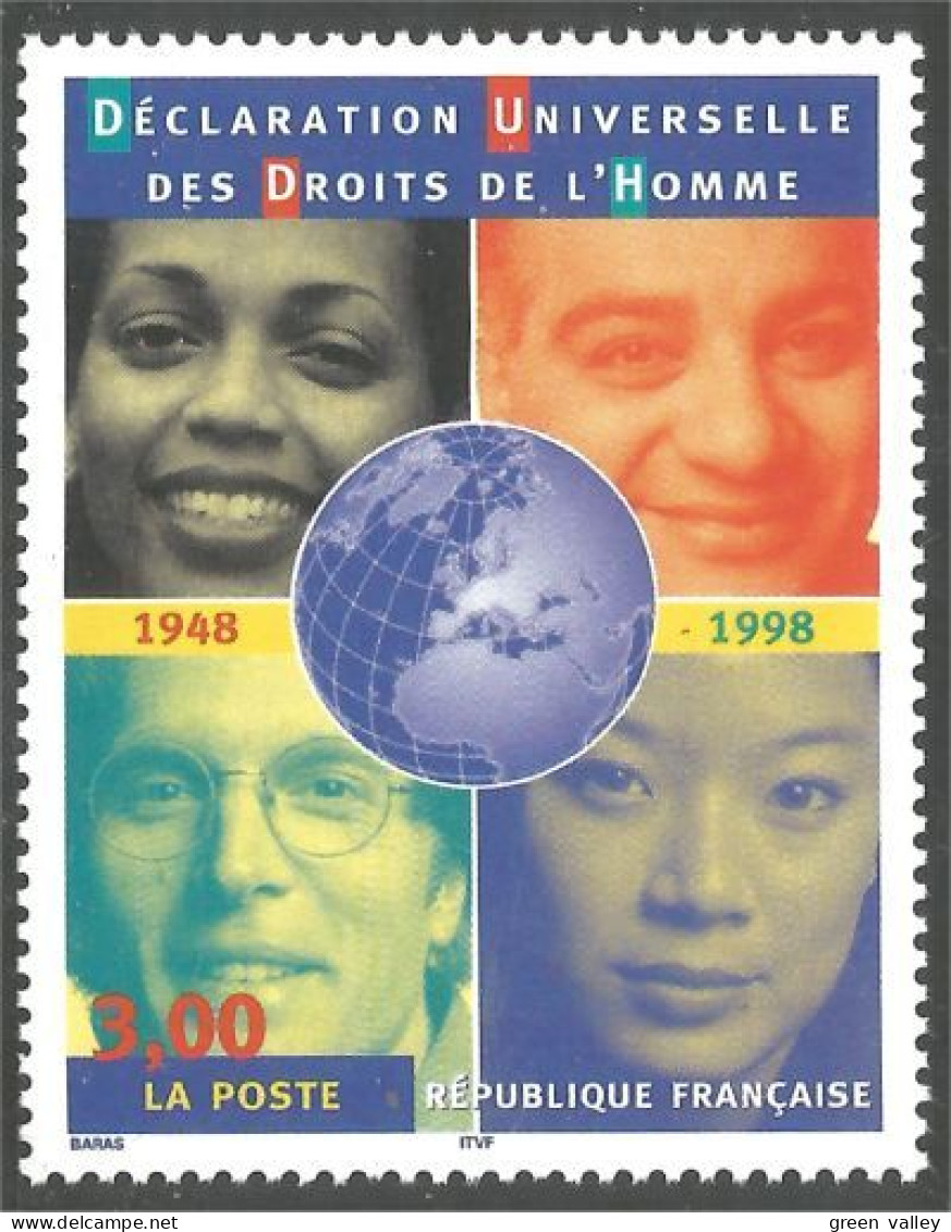 362 France Yv 3208 Droits Homme Human Rights 4 Visages  MNH ** Neuf SC (3208-1a) - Unused Stamps