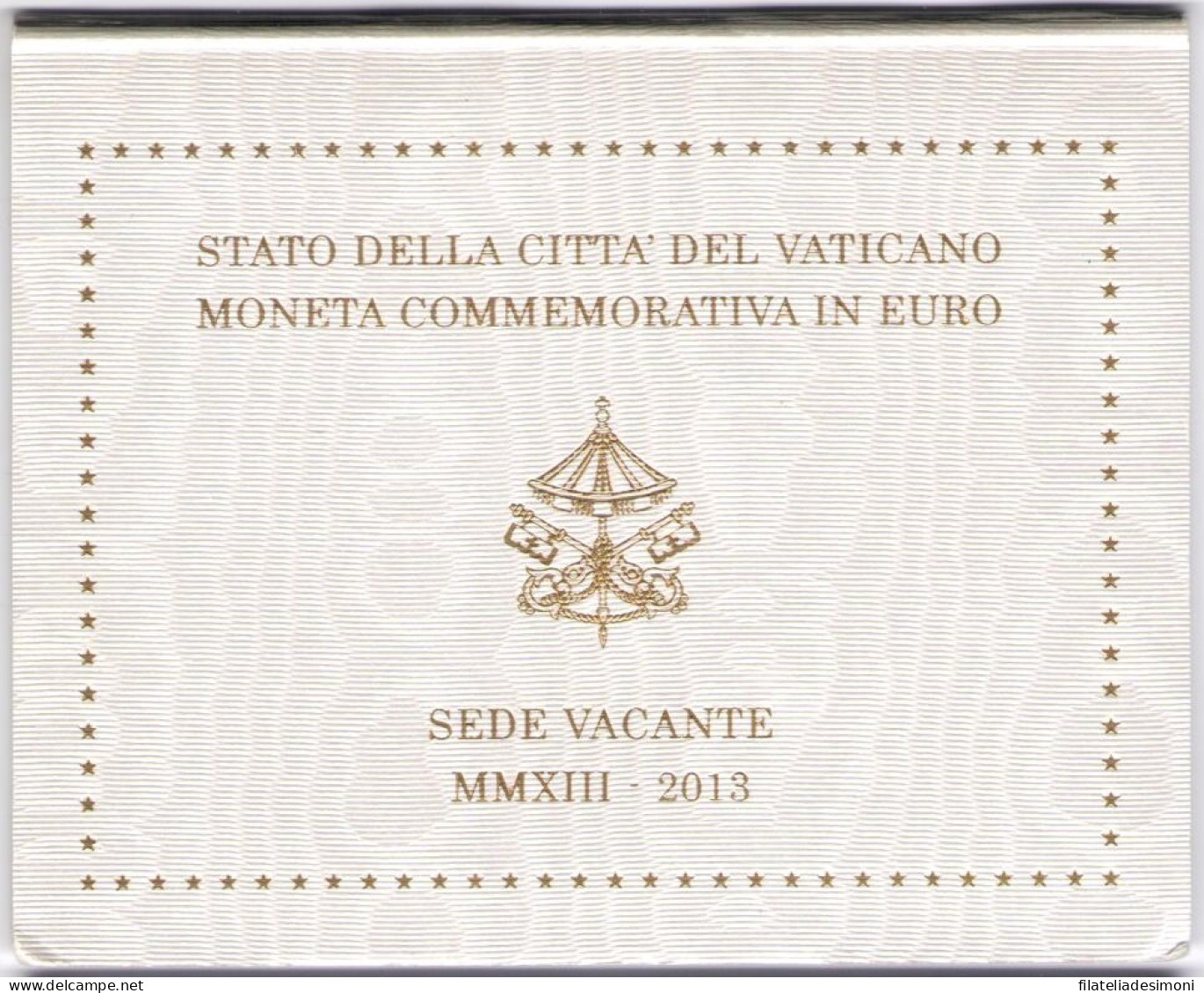 2013 Città Del Vaticano - Sede Vacante, 2 Euro In Folder - FDC - Autres & Non Classés