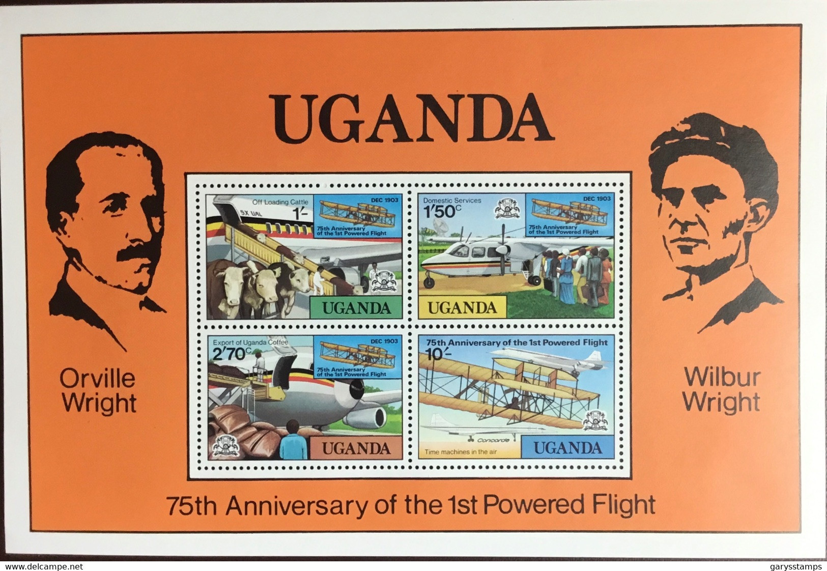 Uganda 1978 Powered Flight Aircraft Minisheet MNH - Uganda (1962-...)