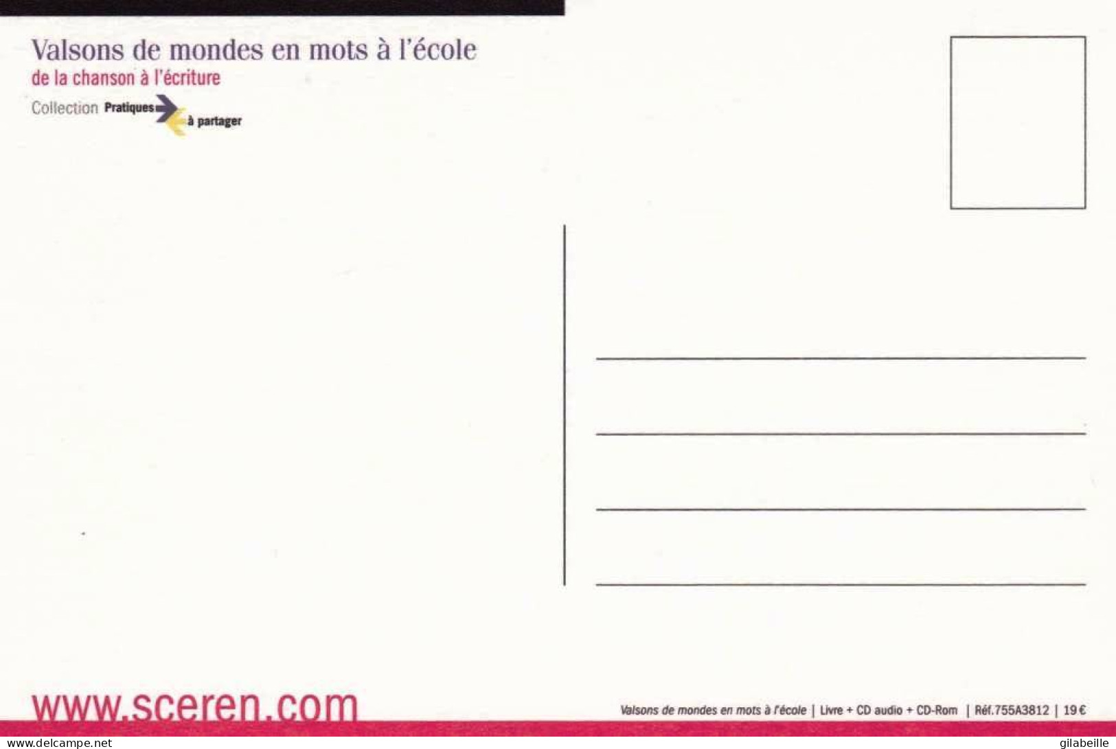 Publicité  - SCEREN - Valsons De Mondes En Mots A L école De La Chanson  - Centre National De Documentation Pédagogique, - Publicidad