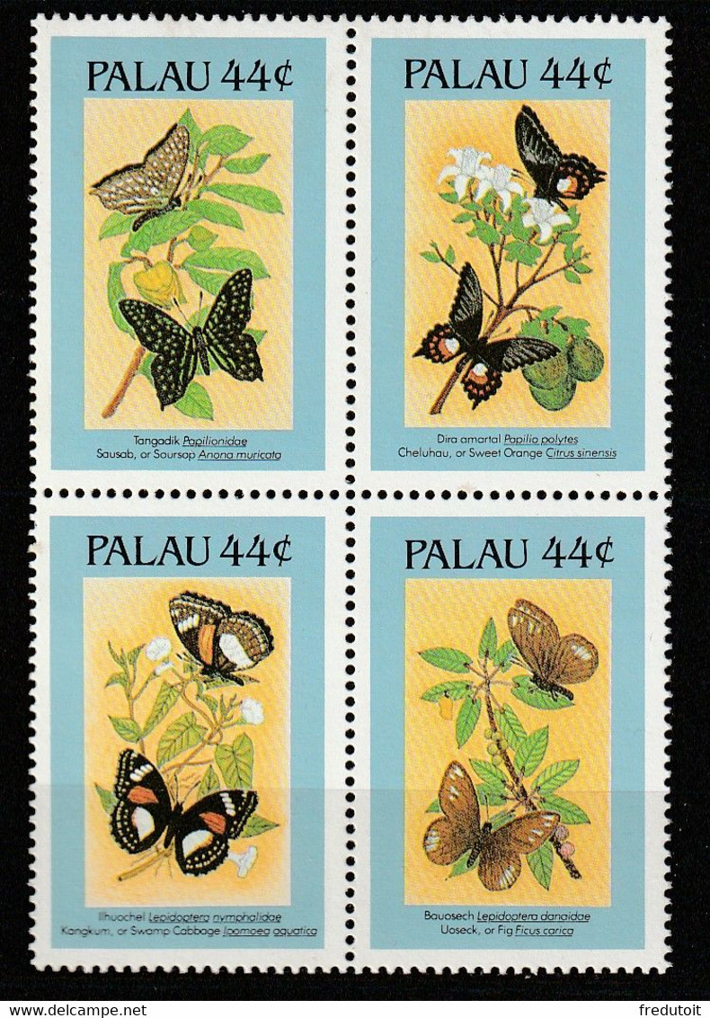 PALAU - N°150/3 ** (1987) Papillons - Palau