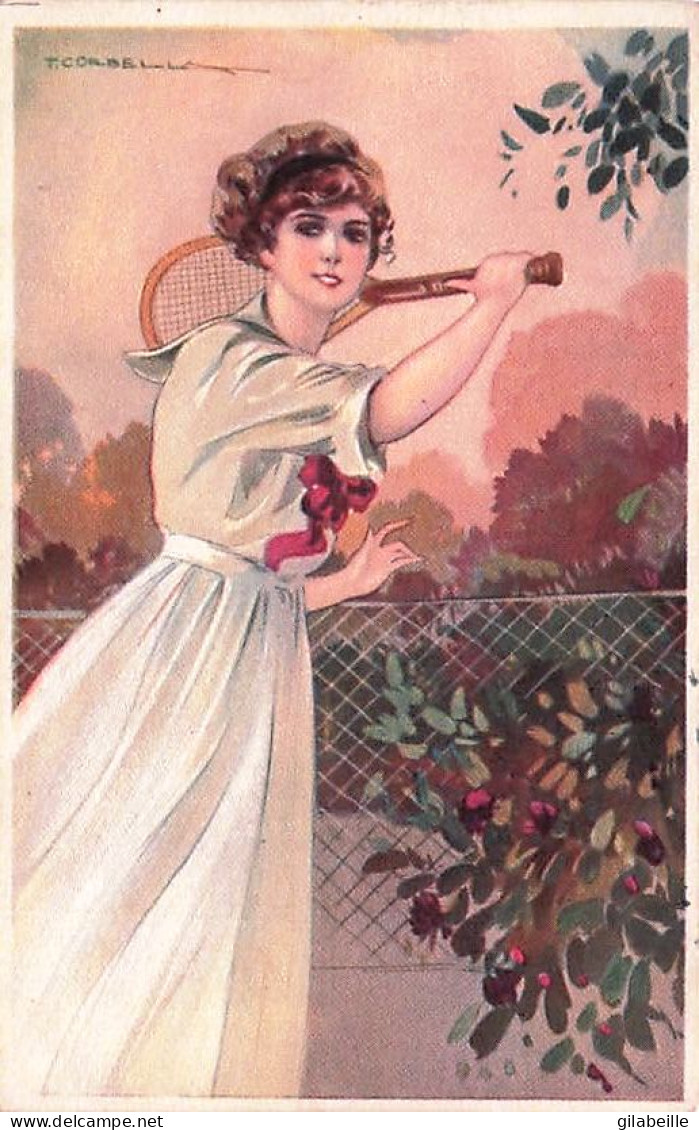 Illustrateur Signé T.Corbella - Femme Jouant Au Tennis  - Corbella, T.