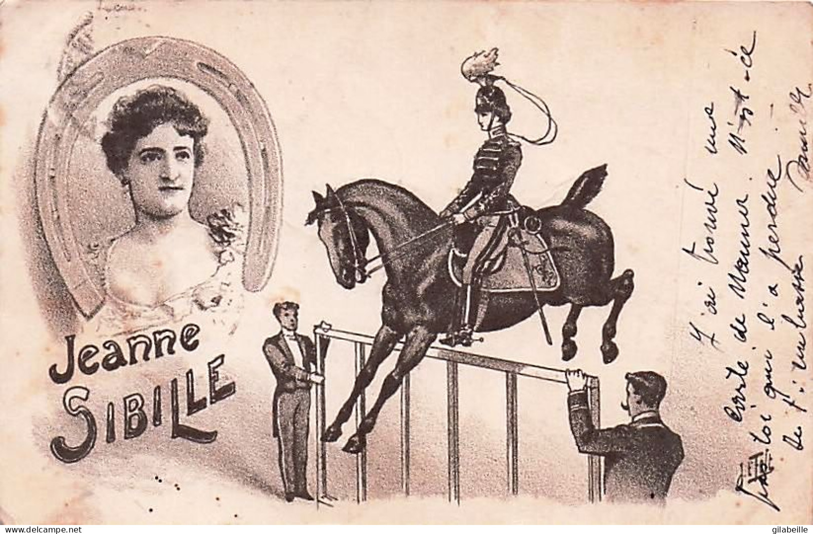 Cirque - Ecuyere - Saut De Cheval - JEANNE SIBILLE - 1901 - Cirque