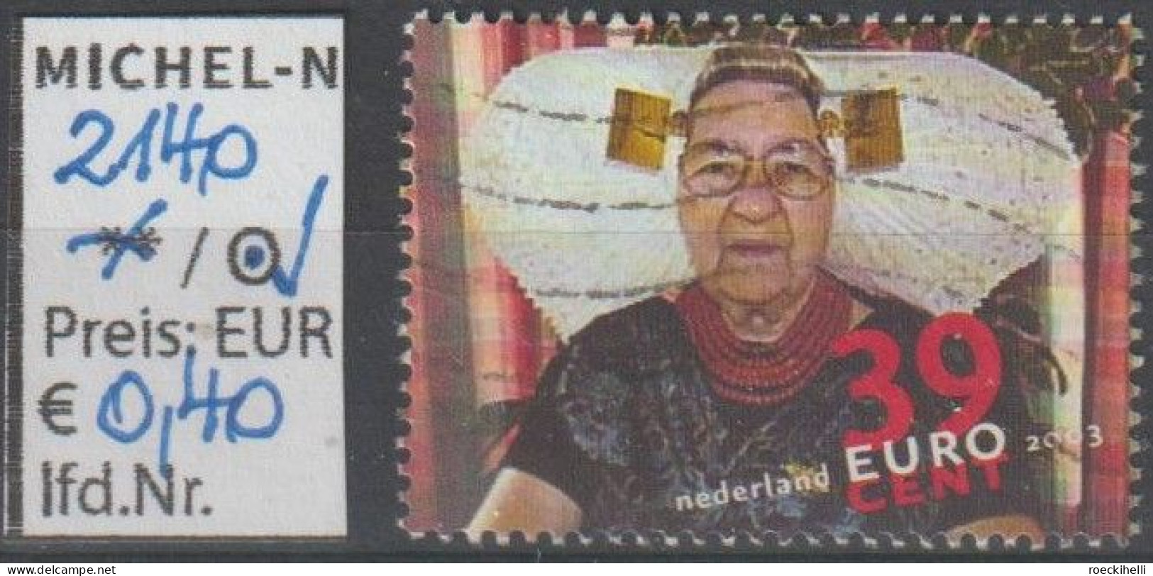 2003 - NIEDERLANDE - FM/DM "Alltagsszenen - Frau" 39 C Mehrf. - O  Gestempelt - S.Scan (2140o Nl) - Used Stamps