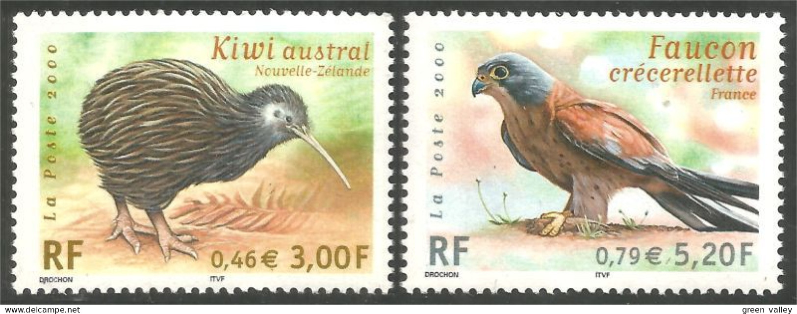 363 France Yv 3360-3361 Oiseaux Kiwi Aigle Nouvelle Zélande MNH ** Neuf SC (3360-3361-1b) - Joint Issues