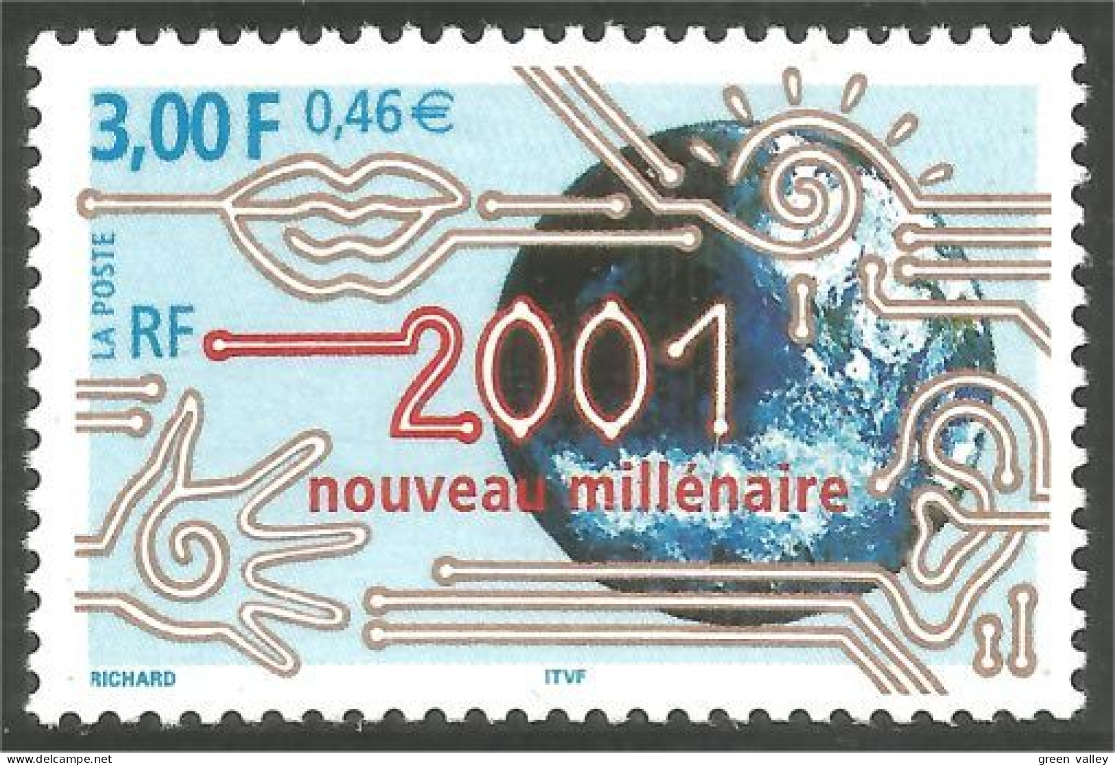 363 France Yv 3357 Nouveau Milléniare New Millenium Circuit Board MNH ** Neuf SC (3357-1e) - Andere & Zonder Classificatie