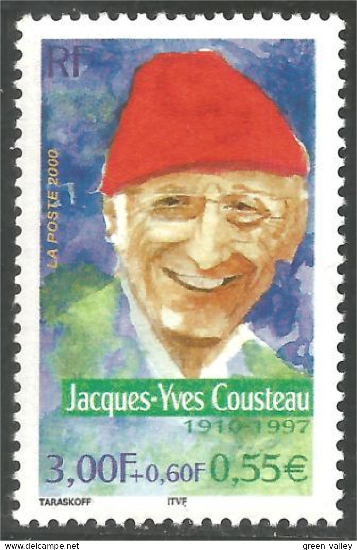 363 France Yv 3346 Jacques-Yves Cousteau Calypso Boat Diving MNH ** Neuf SC (3346-1b) - Plongée